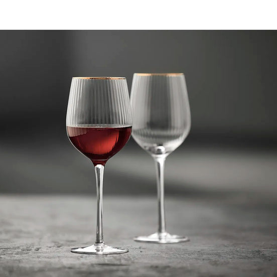 Raudonojo vyno taurės Lyngby Glas Palermo Gold, 400 ml, 4 vnt.