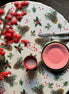 Christmas Motive Golden Pine Round Tablecloth