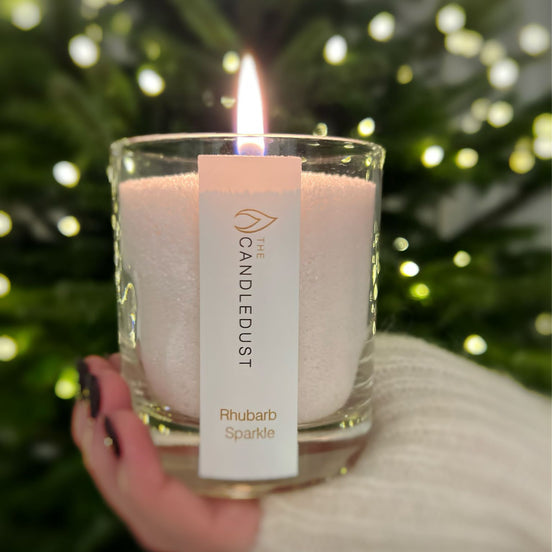 Powdered Candle in Glass - Rhubarb Sparkle 160g