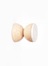 Beech Wood & Ceramic Wall Hook / Knob - Grey Sand