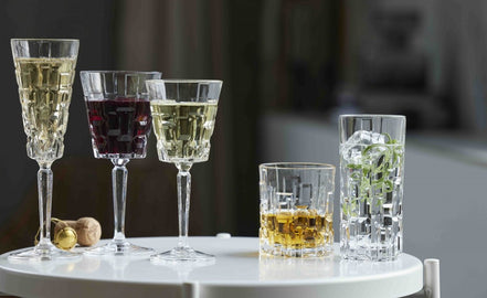 Raudono vyno taurės Lyngby Glas Krystal Etna, 280ml, 4vnt.