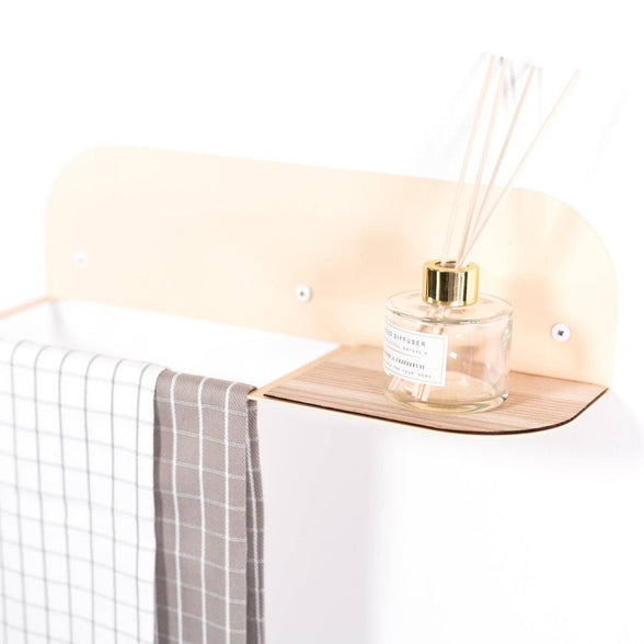 Steel & Wood Towel Rack - Beige