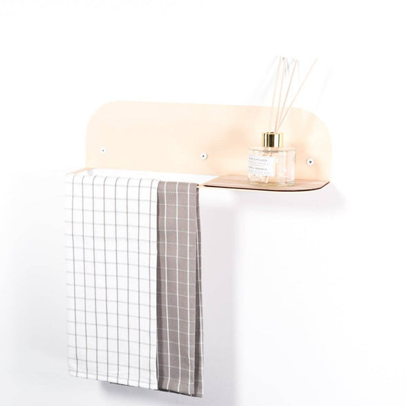 Steel & Wood Towel Rack - Beige