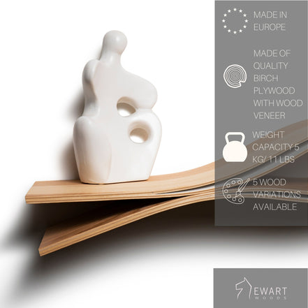 Floating Wooden Wall Shelf - Fish