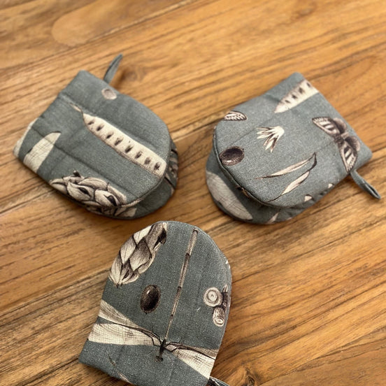 Oven Glove With Double Wool Filling - Seeds Aqua