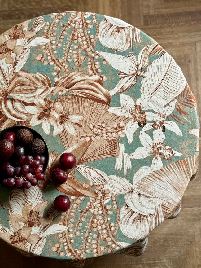 Round Tablecloth, Linen-Cotton Mix - Terra Flora