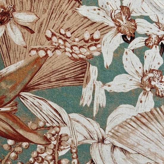 Round Tablecloth, Linen-Cotton Mix - Terra Flora