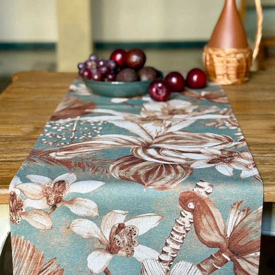 Table Runner, Linen-Cotton Mix - Terra Flora