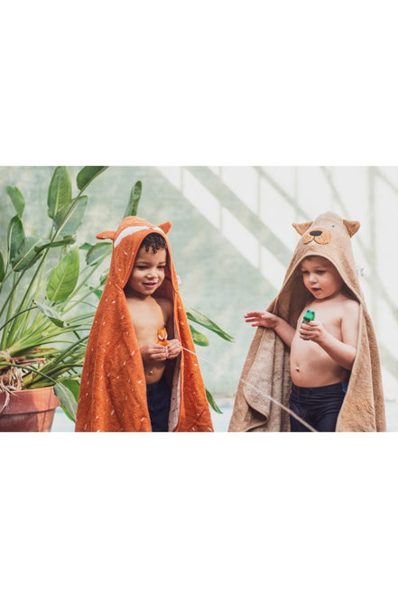 Organic Cotton Hooded Towel, 70 × 130 cm – Mr. Dog