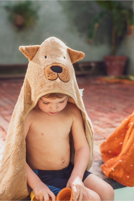 Organic Cotton Hooded Towel, 70 × 130 cm – Mr. Dog